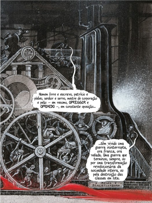 Página do Manifesto comunista em quadrinhos. Reprodução